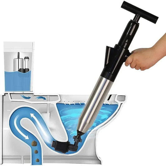 Professional High Pressure Pipe Plunger Toilet Plungers Pump Air Blaster Hose Unblocker Opener Drain Sinks Cleaning Gun Bathtub